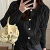 Autumn and Winter Knitwear Women's Sweater Embroidery Fashion Ageing Loose Twist Thickened Knitted Cardigan