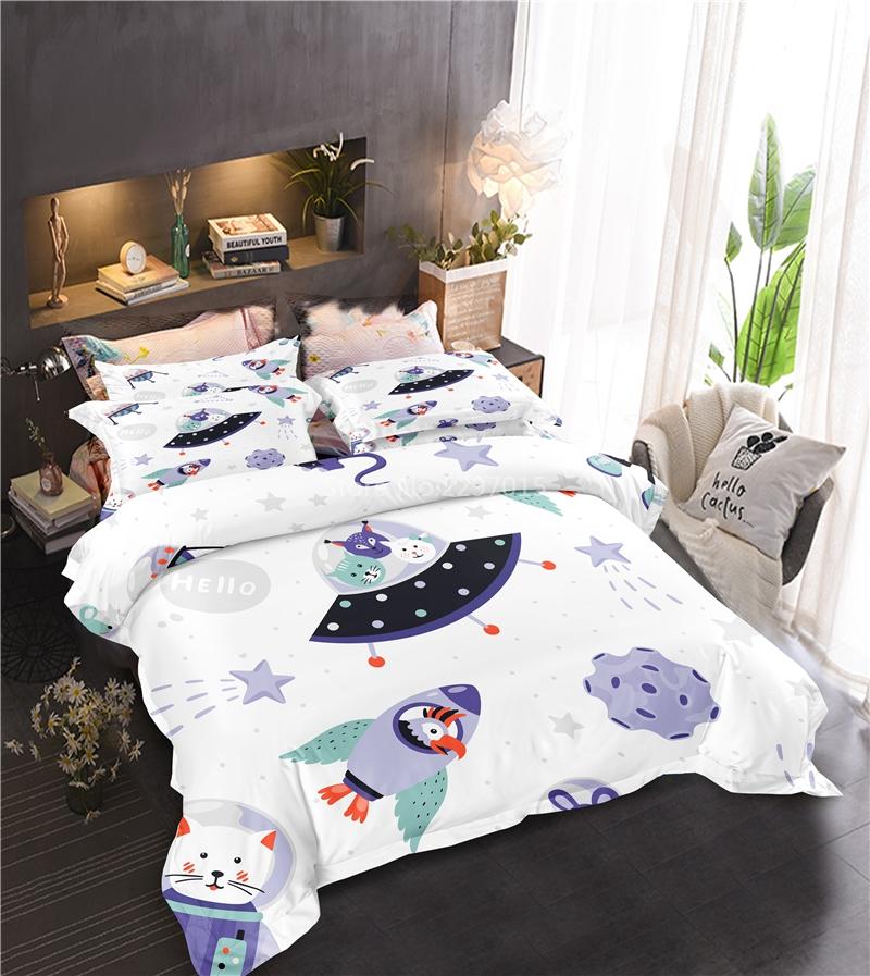 Universe Astronaut Printed Bedding Set 3d Duvet Cover Pillowcase 2/3pcs Twin Full Queen King Size Bedclothes Home Textile Gifts