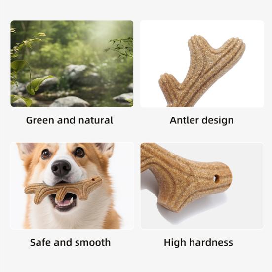 Игрушка для собак 'Оленьи рога' для жевания, устойчивая к укусам, роговая молярная палочка, интерактивная игрушка для собак мелких, средних и крупных пород, для прорезывания зубов, стачивания зубов, чистки