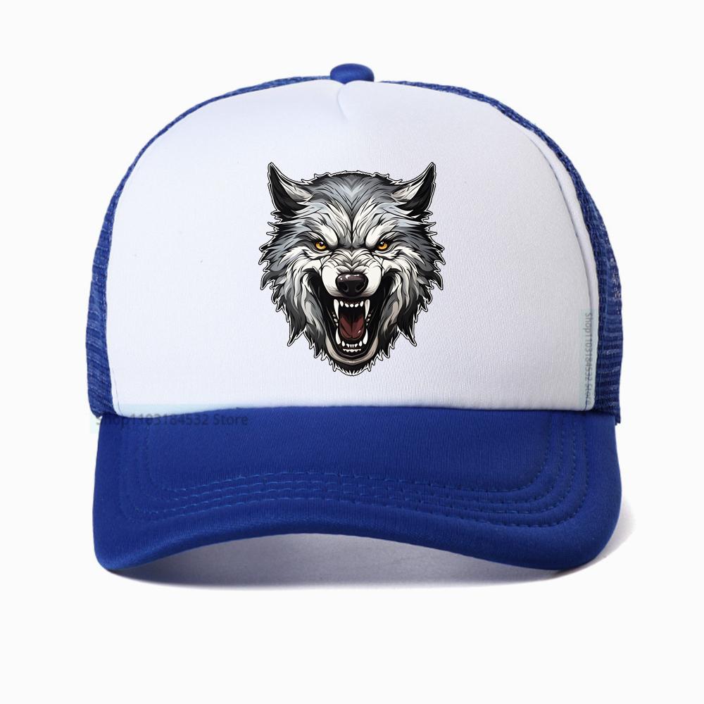 Свирепый Волк Дышащая Бейсболка Унисекс Сетчатая Snapback Козырек Хип-Хоп Хлопок Однотонная Тракерская Кепка Кость