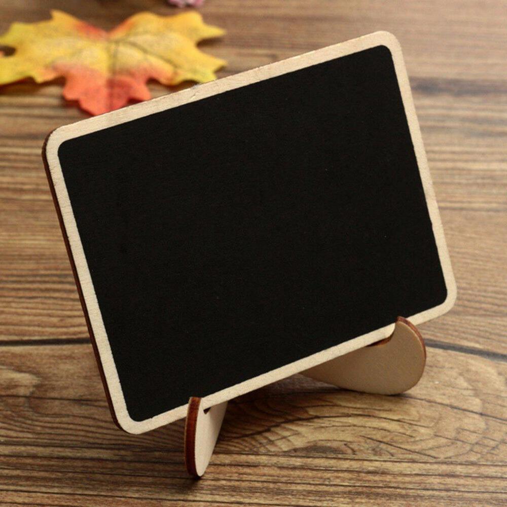 Home Office Wooden Cute Mini Rectangular Blackboard Notice Board Chalkboard With Stand
