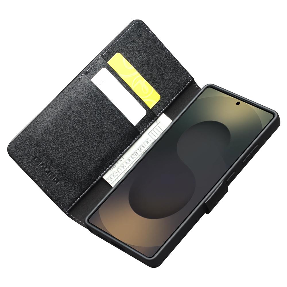 QIALINO Чехол-кошелек для Samsung Galaxy S25 Ultra Из Натуральной Коровьей Кожи Складная Подставка Чехол для Телефона