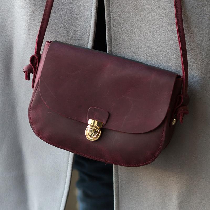 Johnature Женская маленькая сумка из натуральной кожи Crazy Horse ручной работы в стиле ретро, простые сумки через плечо из натуральной мягкой воловьей кожи