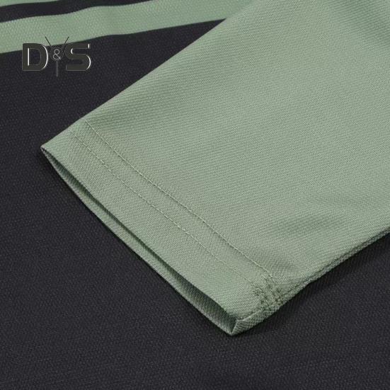 Мужская рубашка весна-осень с отложным воротником на пуговицах, контрастный полосатый принт, длинные рукава, свитер средней длины, повседневный деловой топ