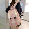 School Bag Large Capacity Junior High School Girls 2025 New Fashion Simple Mori Contrasting Color High School Girls Backpack