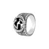 Серебряное кольцо 925 пробы с полым дизайном Interlocking G, унисекс, 455302-J8400-0811