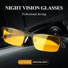 Non-polarized Night Vision Semi-Rimless Men Fashion Sunglasses Metal Half Frame Unisex Business Outdoor Anti Glare Driving Eyewear