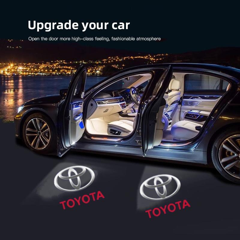 For Toyota NHW221Night Light sticker For Toyota Led Car Door Welcome Lamp Laser Projector Logo Camry Corolla Prius RAV4 Land Cruiser Prado Tundra