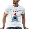 Santa Jaws Ugly Sweater TShirt Plus Size Basic Cotton TShirt