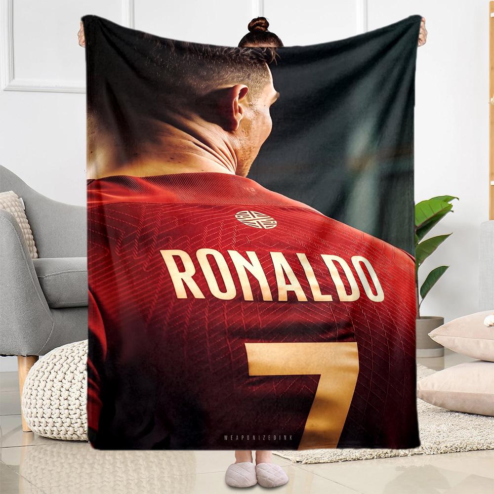 Ronaldo's Legacy Football Blanket Soft Warm Cozy Suitable for Bed Picnics Sofa for All Seasons Stylish Decor Suitable for Gifting Relatives and Friend