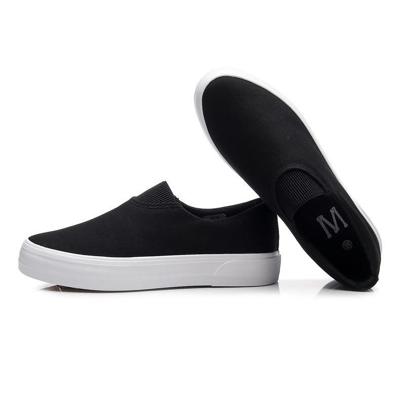 Новые утолщенные подошвы модные парусиновые туфли для мужчин повседневные туфли на плоской подошве с одной ногой педаль кроссовки Zapatos Casuales