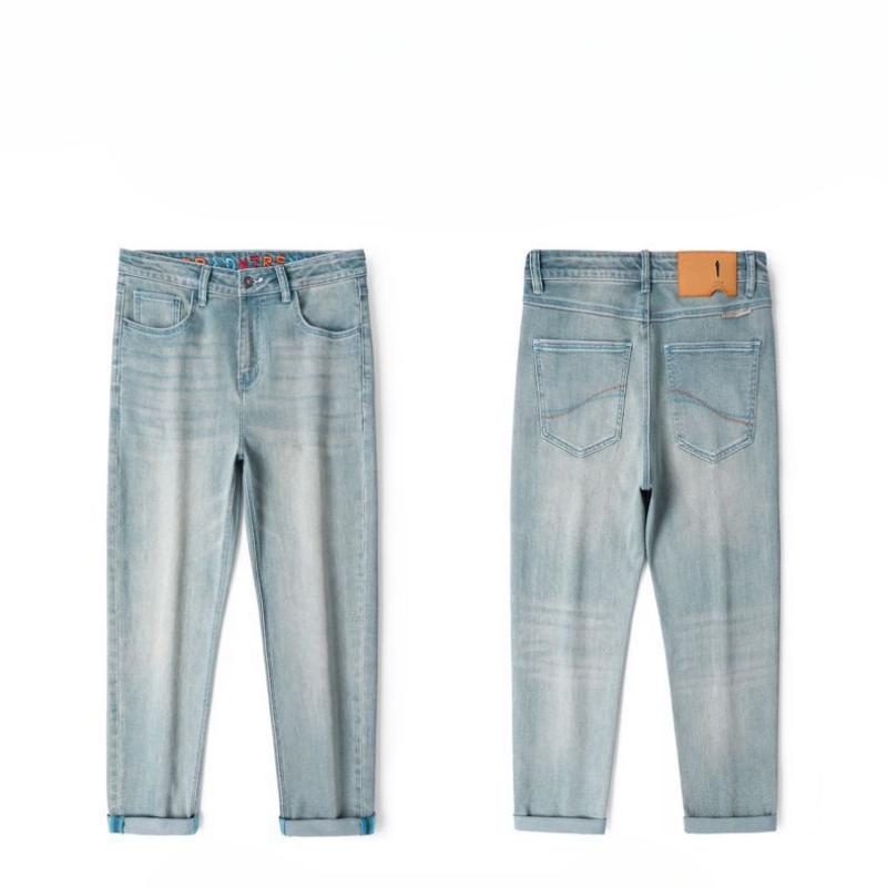 Джинсы-шаровары мужские весенние хлопковые эластичные брюки-шаровары мужские свободные весенние американские повседневные брюки Big Cow мужские весенние