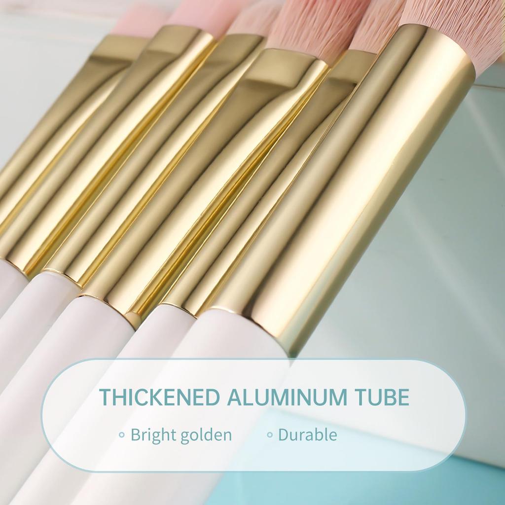 BEILI Кисти для макияжа белый золотой 10 шт. тени для век брови набор кистей для подводки глаз козья шерсть инструменты для макияжа глаз brochas maquillaje