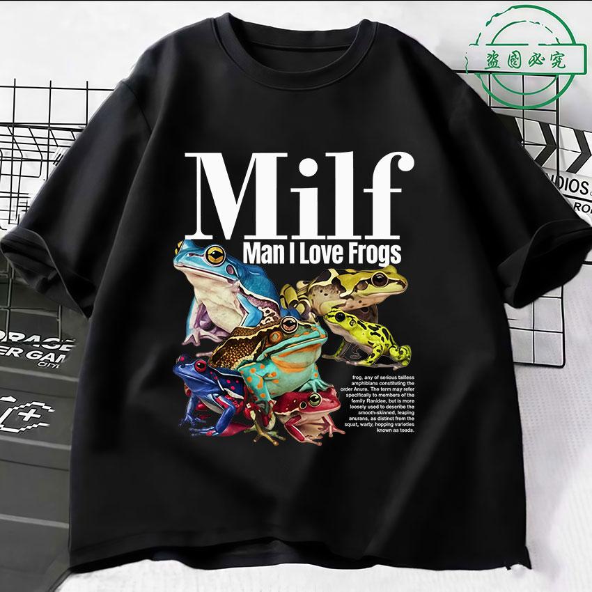 Unisex I Love Frogs Funny Meme Graphic T-Shirt Unisex Women Fashion Harajuku Short Sleeve T Shirt Retro Oversized 100% Cotton T-Shirts