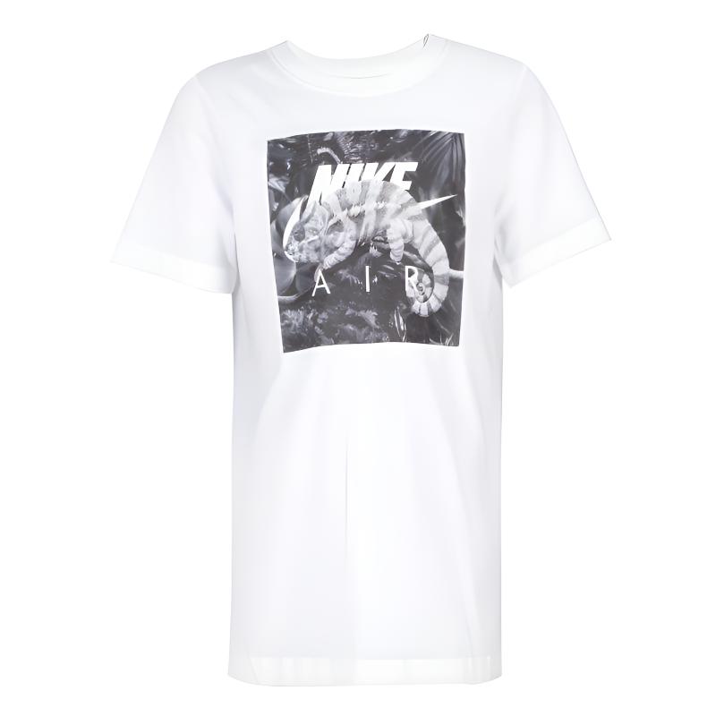 Nike Футболка с круглым вырезом и коротким рукавом, детская, белая, с принтом DH6521-100