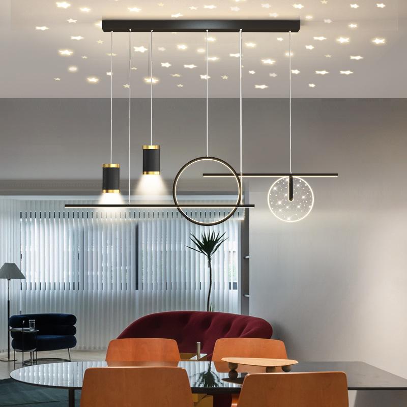 Звезда Столовая Люстра Современный Минималистский Минималистский Длинный Бар Свет Обеденный Стол Освещение Столовой