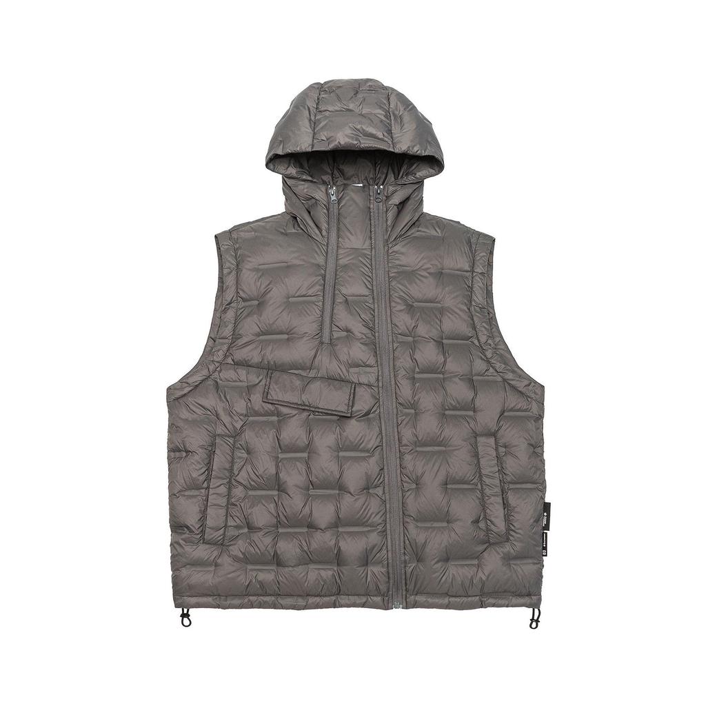 Мужской зимний жилет с капюшоном из 90% белого утиного пуха - Европейский и американский стиль, Большой размер, Свободный крой, Рельефная накидка на плечи.