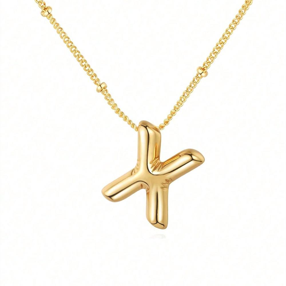 Винтажное ожерелье с подвеской в ​​виде воздушного шара и массивных букв для женщин, золотого цвета, 26 английских букв, инициалов, ожерелья, ювелирное изделие, подарок