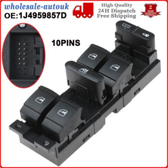 New Drivers Right 4 Door Window Switch 1J4959857D For VW Golf MK4 Bora 1998-2005
