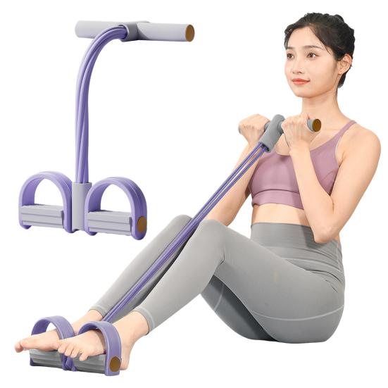 Multifunctional Pedal Resistance Band Strong Elastic Pull Yoga Tension Rope with Handle Muscle Strength Training Fitness Equipment for Abdomen