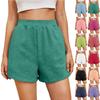 Ladies Casual Fashion High Waist Solid Colour Elastic Waist Shorts