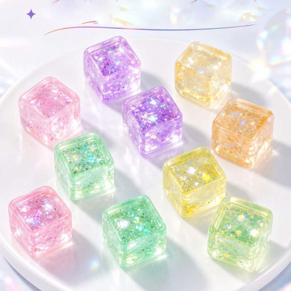 Glitter Ice Cube Squishy Toy Slow Rise Cube Fidget Toy Cube Squeeze Toy Birthday Party Favor