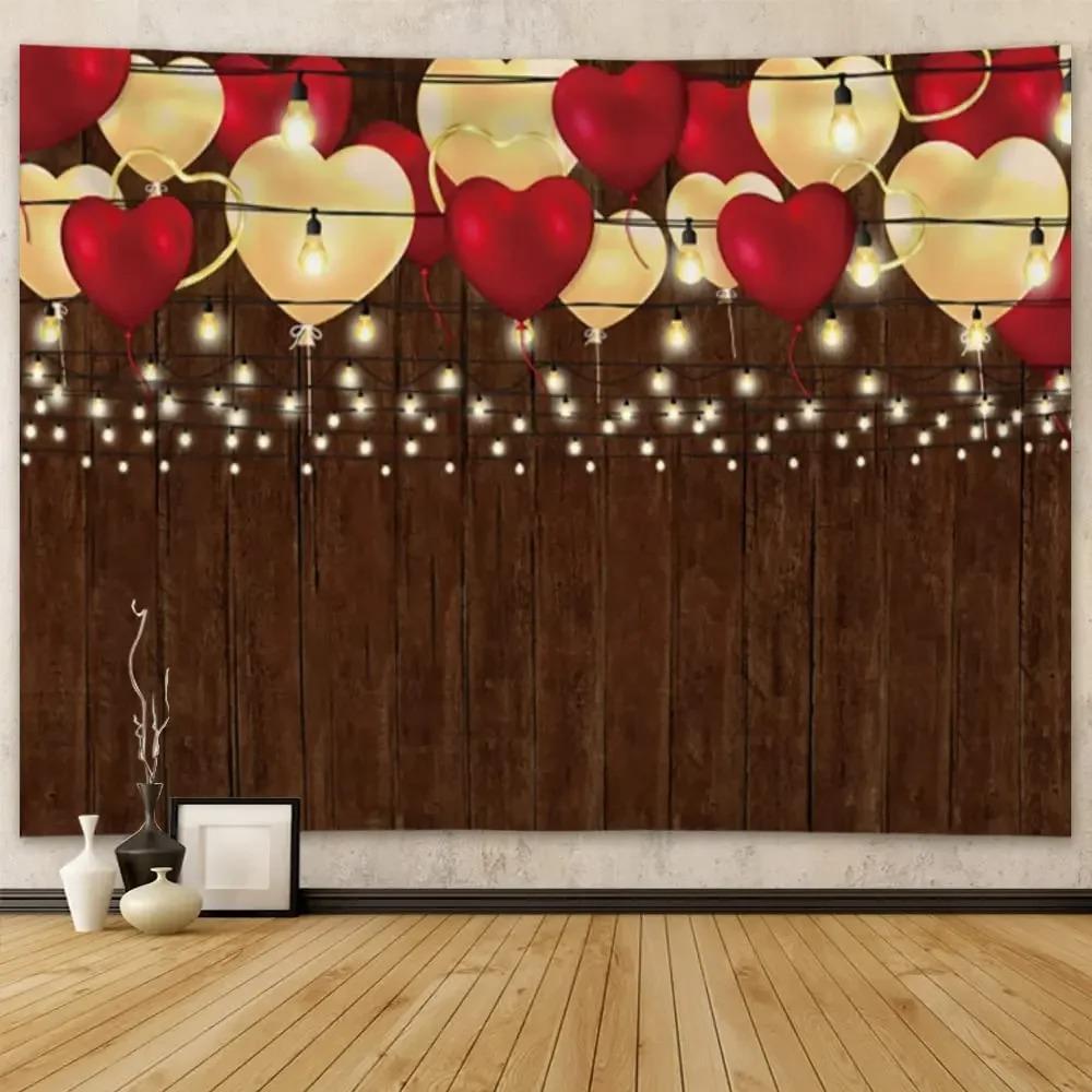 Красочный акварельный гобелен с рисунком сердца, украшение для офиса, гостиной, настенный гобелен для дома