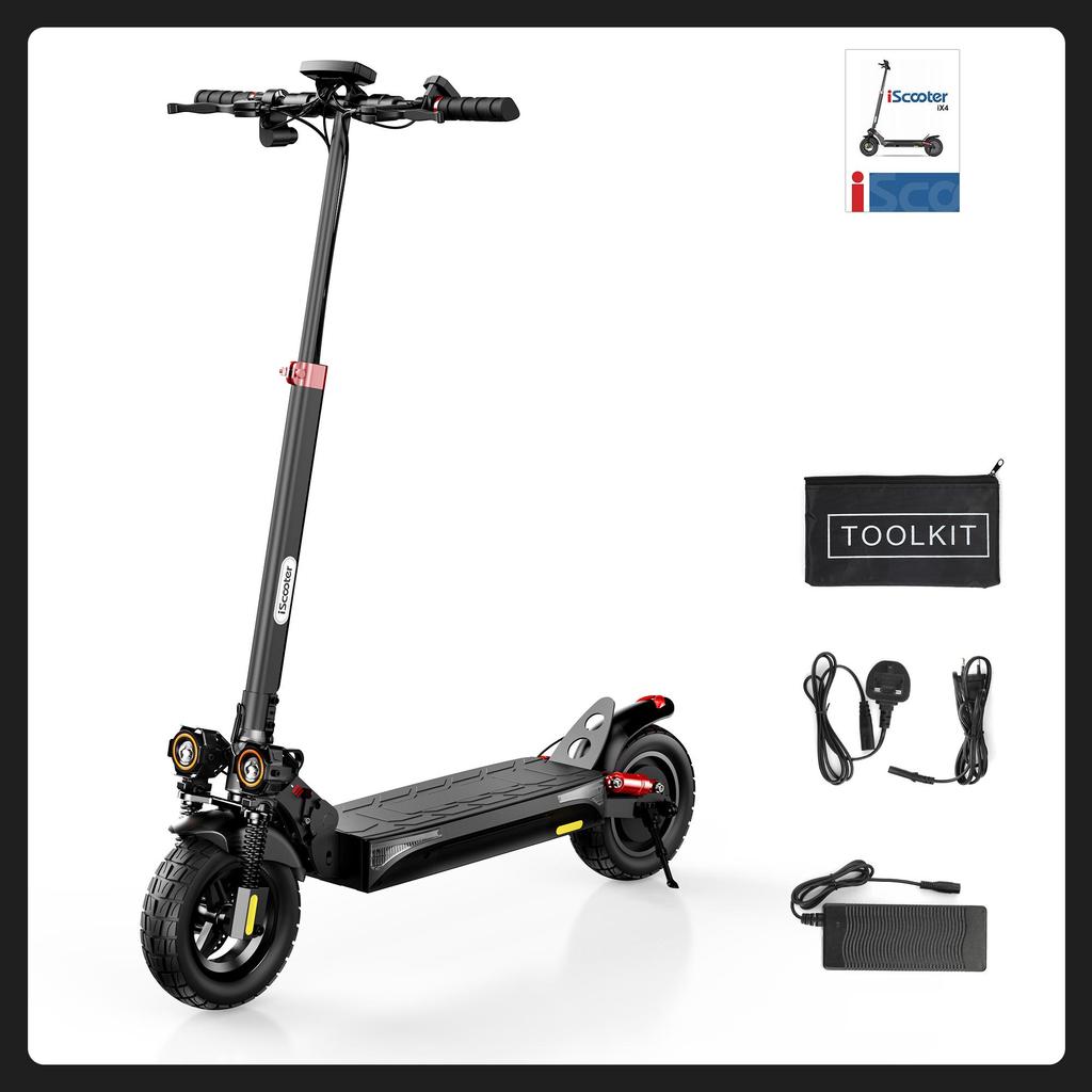 iScooter Электросамокаты IX4 мощные 800 Вт LED 10" с приложением 48В15Ач на 40~45 км Внедорожные шины для взрослых 150 кг