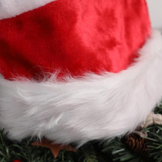 Рождественская шапка Санты, плюшевая красная и белая шапка Санты, украшение для праздничного костюма, аксессуар для домашних вечеринок
