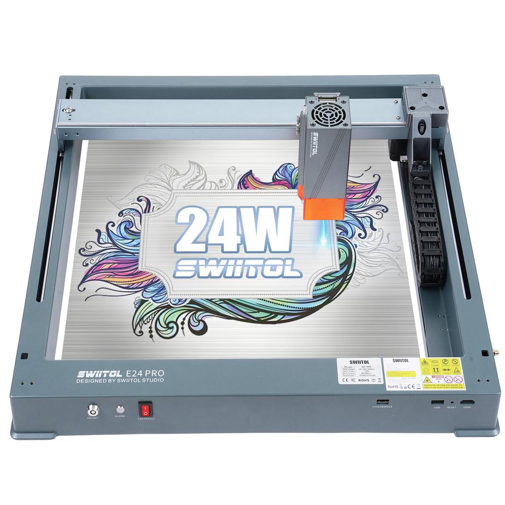 Swiitol E24 Pro 24W Laser Engraver Integrated Structure Compressed Spot Coupling Technology High