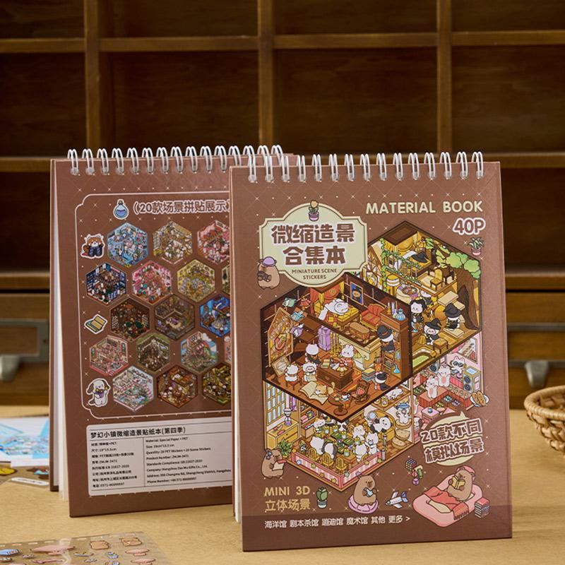 DIY 3D Stickers Landscape Stickers Collection Book Album Cartoon Scene Christmas Toy Game Festival Birthday Gift For Kid Child