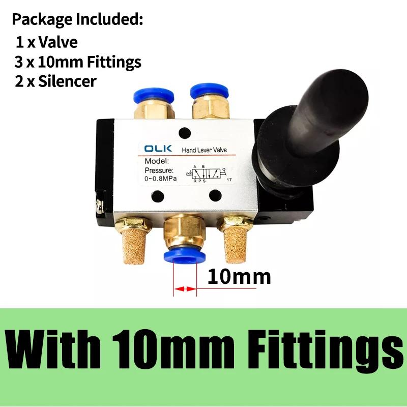 5/2 Way Pneumatic Air Hand Lever Operated Valve Manual Control 2 Position 3 5Port Push-Pull 3H210-08 4H210-08 4H410-15