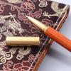 Artisan Brass Red Gem Sign Pen - Elegant Black Sandalwood & Rosewood Ballpoint Pen for Home and Office, Ideal Advertising Gift