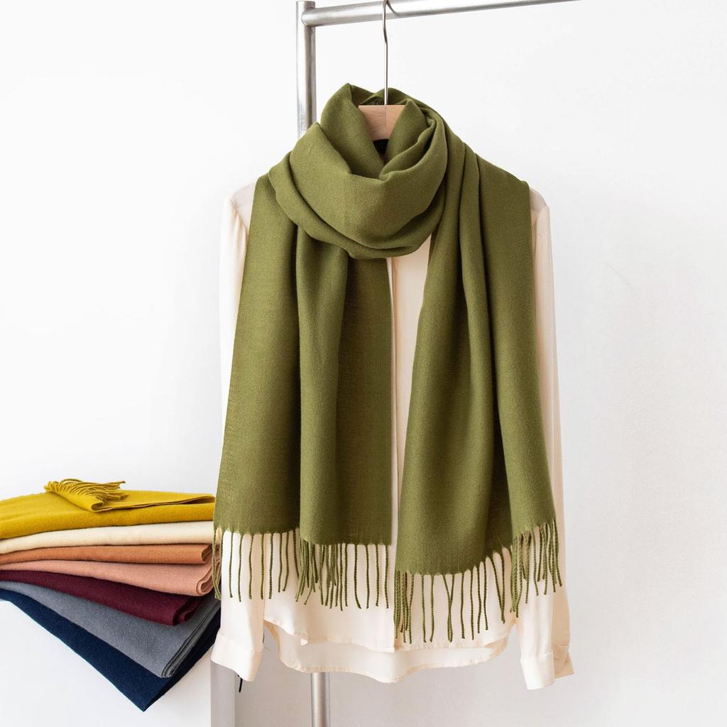 Morandi Color Scarf Shawl Solid Color Cashmere Feel Long Winter Wrap Luxury Soft Fashion Gift Lightweight Women’s Neck Scarf