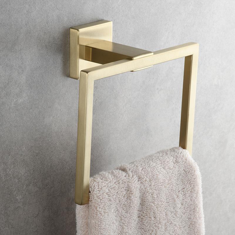 Никель 304 Нержавеющая сталь Кольцо для полотенец для ванной комнаты Квадратное подвесное кольцо для ванной комнаты Настенный держатель для полотенец Аксессуары для ванной комнаты