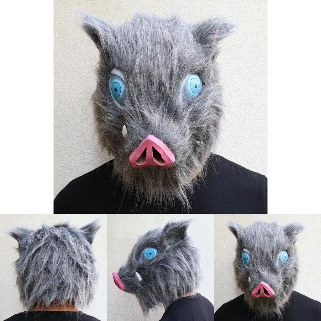 Authentic Anime Demon Slayer Kimetsu No Yaiba Hashibira Inosuke Pig Cosplay Mask Ideal For Costume Parties