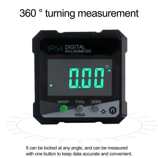 1 комплект, угловой транспортир, магнитный IP54, водонепроницаемый инклинометр с цифровым дисплеем и сумкой для хранения, аксессуары для дома
