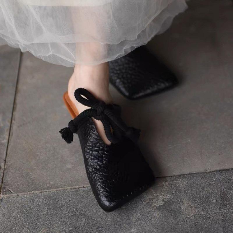 Новый Стиль Роскошные Квадратный Носок Балетки Шлепанцы Женские Дизайнерские Мюли Обувь Модные Повседневные Сандалии Летние Слингбэк Шлепанцы Сандалии