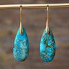 BLINGBAY Women's New Bohemian Natural Stone Drop Pendant Earrings Popular Retro Jewelry Ethnic Style