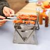 Portable Charcoal Grill Stainless Steel BBQ Stove for Outdoor Camping Picnic Hiking Folding Air Ventilation Design Grill Lightweight Barbecue Grill