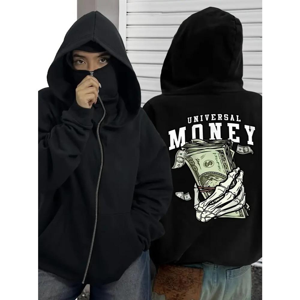 Шанглиан Толстовка с капюшоном на молнии Пальто Унисекс Весна Осень Зима Флис Двойной капюшон Толстовка для мужчин