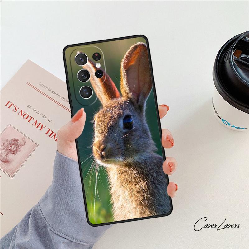 Чехол для телефона Кролик Ночное небо Луна Для Samsung Galaxy S24 S25 S23 S22 Ultra Note 10 20 Plus S20 S21 FE