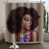 African American Woman Shower Curtain Sexy Black Girl Lady Inspirational Queen Abstract Boho Waterproof Bathroom Shower Curtain