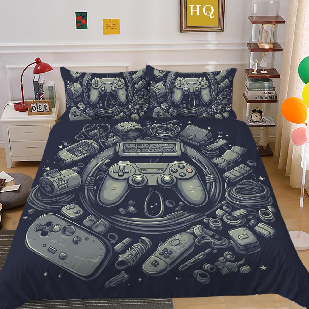 Мужские классные комплекты постельного белья с игровой ручкой и принтом, покрывало из полиэстера, покрывало размера «king size», роскошное постельное белье для дома