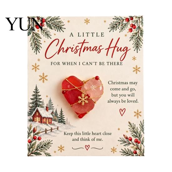 Emotional Support Gifts for Winter Christmas Hug Pocket Card, Mini Festive Greeting Card Compact Keepsakes with Envelope, Holiday Gift Tag Friends
