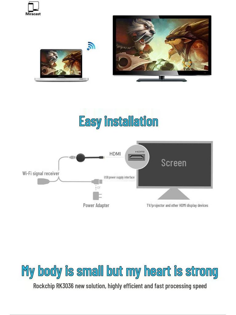 4K Ultra HD HDMI Wireless Audio & Video Screen Projector Transmitter
