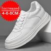 Fashion Men Genuine Leather Elevator Shoes Hidden Heels Comfortable Breathable Heightening Shoes 4/6/8CM Casual Sneakers Size 36-44