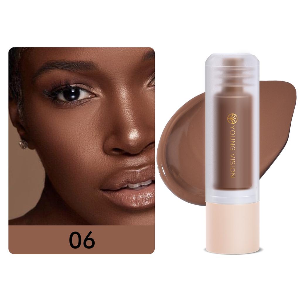 YOUNG VISION 1-piece Bottom Press Liquid Foundation Removable Matte Oil Control Facial Base Makeup Is Difficult To Remove