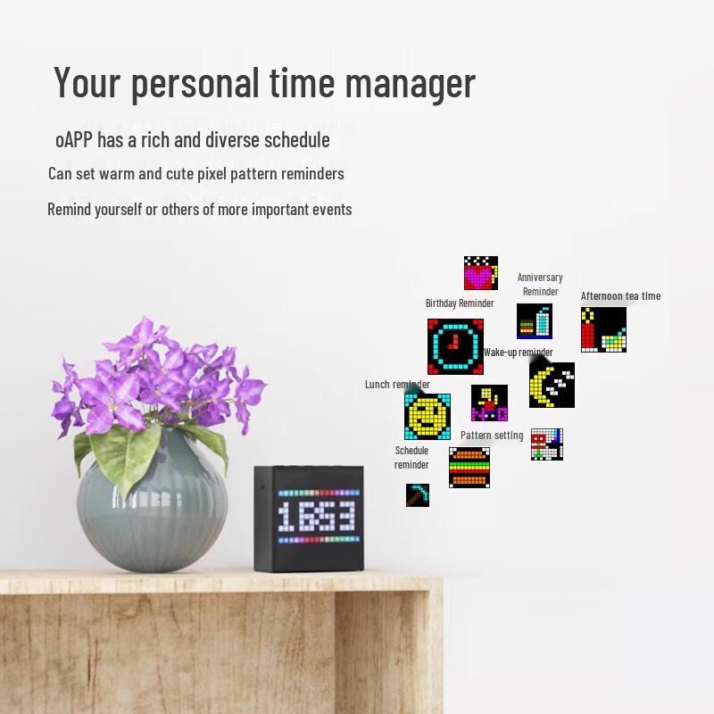 Divoom Pixel Bluetooth Speaker with RGB Light, Lyrics Display & Alarm Clock