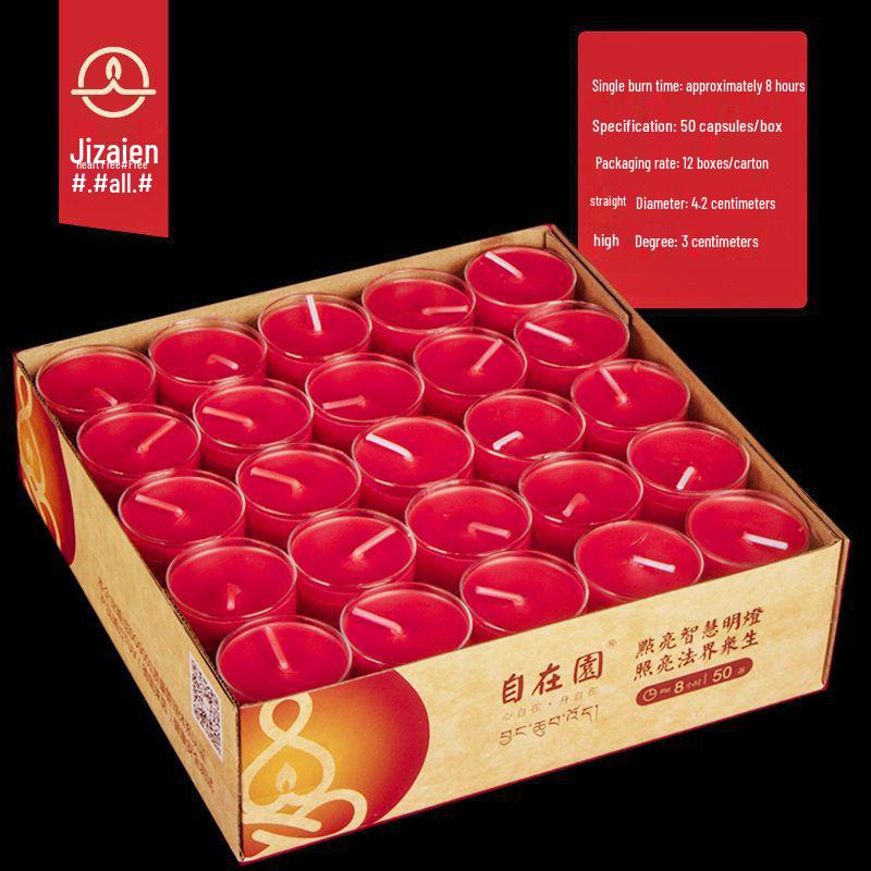 Лампада-лотос из топленого масла для подношения Будде - Доступна с длительностью горения от 1,5 до 24 часов